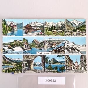 Vintage 1960s Postcard Historical Switzerland Tourism Alps Castles Mountains